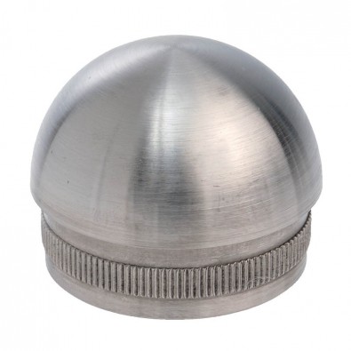 Bouchon 1/2 sphère pour tube rond inox diam 48,3 mm en inox 304 brossé